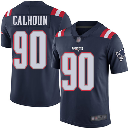 New England Patriots Football #90 Rush Vapor Limited Navy Blue Men Shilique Calhoun NFL Jersey->new england patriots->NFL Jersey